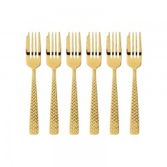 Sambonet Sambonet Cortina - Edelstahl / PVD Gold Kuchengabel Set 6-tlg. Sambonet Cortina - набор вилок для торта из нержавеющей стали / золота с PVD-покрытием, 6 предм.