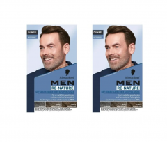 Schwarzkopf Men Re-Nature Dark 2st, Краска от седины для мужчин, постепенное восстановление цвета волос, тёмно-каштановый / чёрный, 2шт
