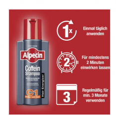 Alpecin ALPECIN Coffein Shampoo C1, Восстанавливающий Шампунь с Активным Экстрактом Кофеина для Придания Жизни Волосам, 250 мл