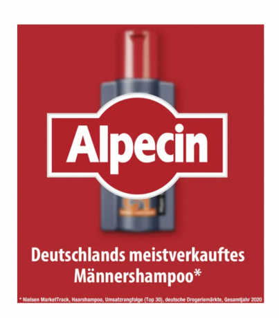 Alpecin ALPECIN Coffein Shampoo C1, Восстанавливающий Шампунь с Активным Экстрактом Кофеина для Придания Жизни Волосам, 250 мл