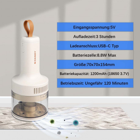 Yoyaxi Akku-Handstaubsauger Tischstaubsauger USB wiederaufladbar mit hoher Saugleistung, 1200 mAh Li-Akku fur Schule, Zuhause, Buro und Auto  Беспроводной ручной пылесос Yoyaxi, настольный пылесос, перезаряжаемый через USB, с высокой мощностью всасывания,