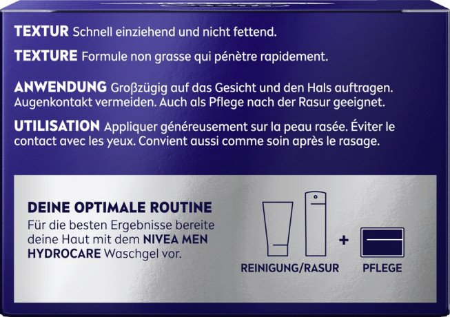 NIVEA MEN HydroCare Intensive Feuchtigkeitscreme, 50 ml, Нивеа Мужской крем для лица, масло ши и пантенол, 48ч интенсивное увлажнение, 50 мл