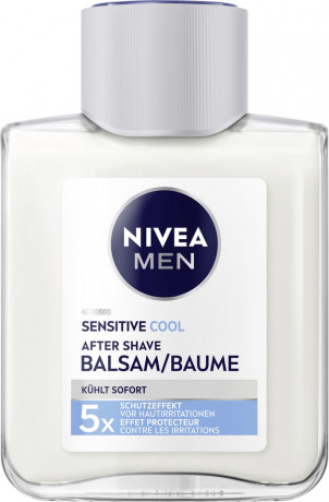 NIVEA MEN Sensitive Cool After Shave Balsam, 100 ml, Нивеа Мужской бальзам после бритья охлаждающий, экстракт ромашки и ментол, для чувствительной кожи, 0% спирта, 100 мл