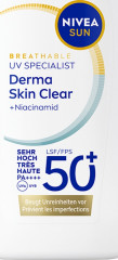 NIVEA SUN UV Schutz Gesicht Experte Derma Skin Clear UV-Fluid LSF 50+, 40 ml, Нивеа Солнцезащитный UV-флюид для лица, SPF 50+, для проблемной кожи, некомедогенный, 40 мл