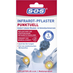 SOS Infrarot-Pflaster Punktuell, 2 Stuck, SOS Инфракрасный пластырь точечный, улучшает кровообращение, для мышц и суставов, 2 шт.