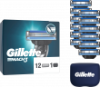 GILLETTE Rasierklingen, Mach3, 12 St, Джилетт Сменные кассеты Mach3 для мужской бритвы, 12 шт.