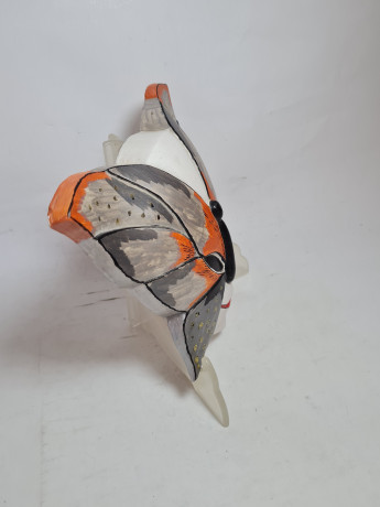 Маска винтажная Venicia Im Stil в форме бабочки, ручная роспись, гипс, 23 x 19 см, Германия, 1960-70гг.