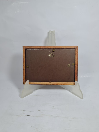 Картина винтажная Im Stil C.Stenton "Пейзаж с мельницей", деревянная рама, 17 х 12 см, Германия, 1960-70гг.