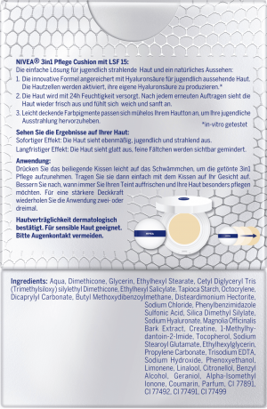 NIVEA Cushion Hyaluron CELLular Filler 3in1 Pflege, Hell, 15 g Нивея Тонирующий Флюид, оттенок 01 Hell 