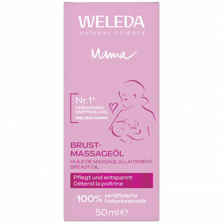 WELEDA MAMA Brust Massageoel, 50 ml, Масло Mama для массажа груди во время беременности и грудного вскармливания, 50 мл
