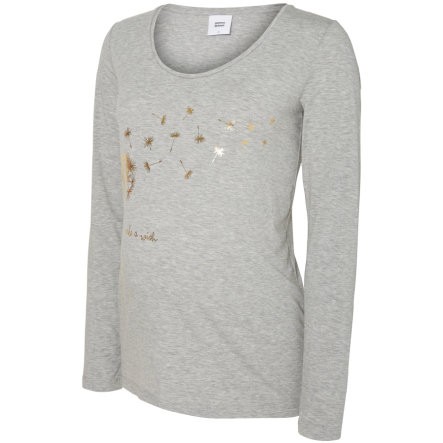 mama licious Брюки для беременных Langarmshirt MLDANDELION Light Grey Melange