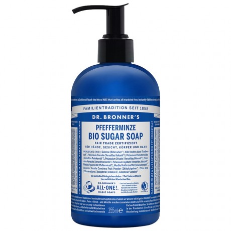 Dr. Bronner's Pfefferminze Bio Sugar Soap Мятное органическое сахарное мыло