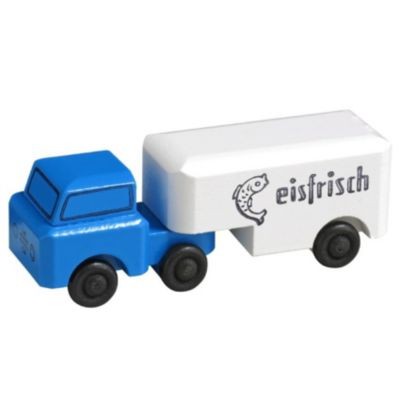 Holzspielzeug Lastenauto mit Auflieger Fisch Деревянный игрушечный грузовик с прицепом-рыбой