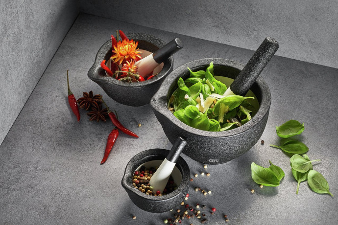 GEFU GEFU Morser u8 7,7 cm GRINO schwarz/weiss  7,7 см ГРИНО