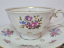 Fine China GDR Фарфоровое чайное трио с ярким цветочным орнаментом и позолоченным ободком, ГДР, 1960-70гг.
