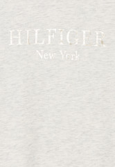 Tommy Hilfiger Print T-shirt heathered oatmilk футболка с принтом овсяное молоко