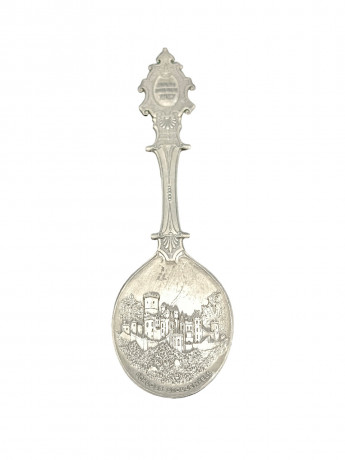 Ложка винтажная WMF Zinn "Замок Штольценфельс", юбилейная, олово, 19 см, Германия, 1987 год.