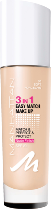 Тональный крем MANHATTAN Easy Match Make up 3 in 1 30 soft porcelain, 30 мл