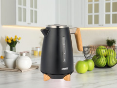 PRINCESS PRINCESS Wasserkocher, 1.7 l, 3000 W, elektrischer Heisswasserbereiter kabellos schnell leise, Bambus Akzente  Чайник PRINCESS, 1,7 л, 3000 Вт, электронагреватель, беспроводной, быстрый, тихий, бамбуковые акценты