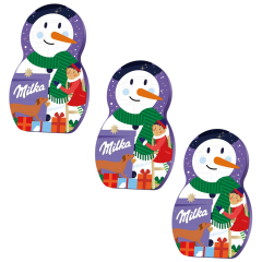 Milka Adventskalender 3STK Авдент-календарь 2025 Снеговик, 24 сладких сюрприза, 28см x 43см, 3 штуки 213 грамм