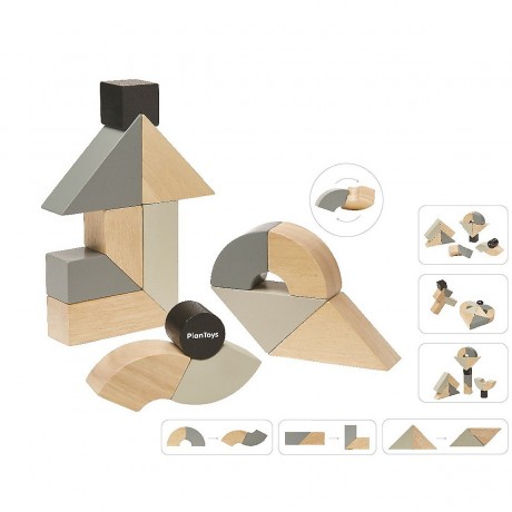 PLANTOYS Construction+Creativity Drehbare Holzklotze Bausteine Строительство+Творчество Вращающиеся деревянные блоки строительные блоки
