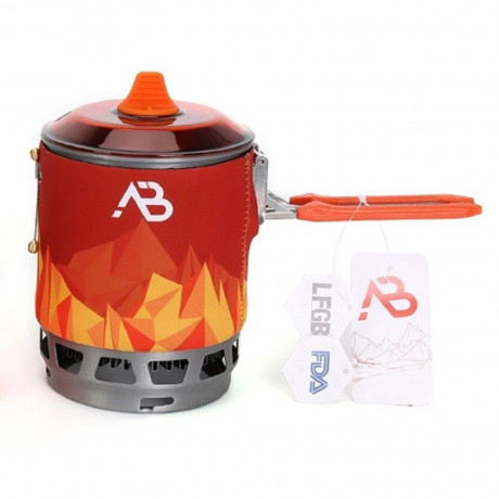 A. Blochl A. Blochl Gaskocher Kochsystem AB-3 Deluxe neu, (Set, 1 Gasherd, 1 Topf mit Warmetauscher, 1 TPE-Ubertopf, 1 Topf Rack, 1 Gas Tank, 1 Stoff-Bezug fur Topf), Windschutz und Warmetauschern ermoglicht ca. 40% weniger Brennstoffverbrauch  Система пр