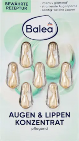 Balea Konzentrat Augen & Lippen, Балеа капсулы для Кожи вокруг глаз и губ в капсулах, 1 упаковка (7 штук)