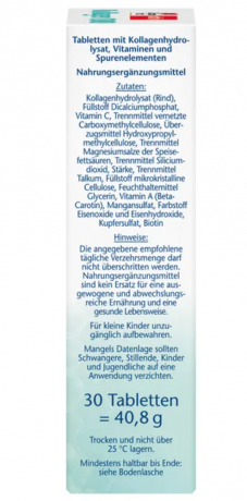 Doppelherz aktiv Kollagen 1000 + Biotin + Q10 30stk, Активный коллаген 1000 + биотин + Q10 Для поддержания здорового цвета лица, 30шт