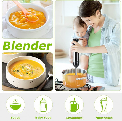 EUARY EUARY Stabmixer Elektrische Stabmixer 5 in1 Purierstab Set Mixstab Hand Blender Mixer, Purierstabmixer Edelstahl 5 in 1 set 1000w Handmixer Zauberstab Mixer  Ручной блендер EUARY, электрический ручной блендер, набор ручных блендеров 5 в 1, палочка д