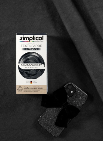 Simplicol Samt-Schwarz Краска для ткани чёрная  интенсивная, жидкая, для стиральной машины 40 , 150 мл + фиксатор 400 г