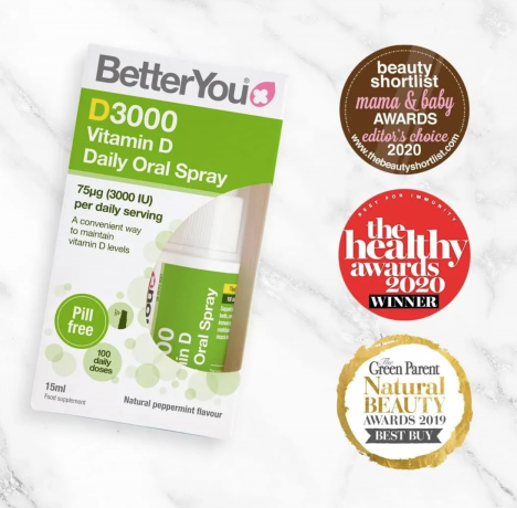 BetterYou D3 3000 МЕ spray 15ml x 2st, Витамин Д3 для иммунитета и костей, спрей с мятным вкусом Набор 2 шт х 15 мл 