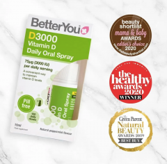 BetterYou D3 3000 МЕ spray 15ml x 2st, Витамин Д3 для иммунитета и костей, спрей с мятным вкусом Набор 2 шт х 15 мл 