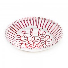 Gmundner Keramik Gmundner Keramik Rotgeflammt Reifschussel ohne Henkel d: 28 cm / h: 6,6 cm Керамическая миска для глазури красного цвета Gmundner без ручки d: 28 см / высота: 6,6 см