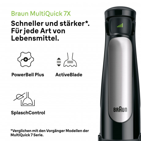 Braun Braun Stabmixer MQ7000X MultiQuick 7, 1000 W, mit 600ml Mixbecher Ручной блендер Braun MQ7000X MultiQuick 7, 1000 Вт, с чашей для смешивания 600 мл