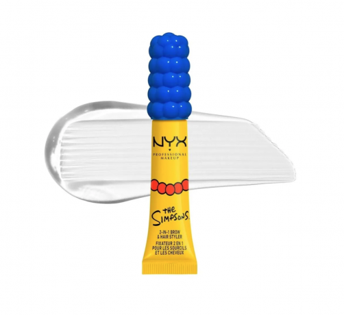 NYX Professional Makeup Marge Simpson Mega Glue 2-in-1 Eyebrow and Hair,  фиксирующий гель для бровей и волос 2в1 Mega Glue The Simpsons, прозрачный, ультрасильная фиксация, стойкий эффект укладки, 7 мл