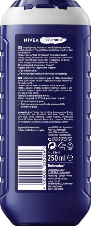 NIVEA MEN 5in1 Duschgel Hydro Care, 250 ml, Нивеа Мужской гель для душа и волос 5 в 1, алоэ вера, интенсивное увлажнение, 250 мл