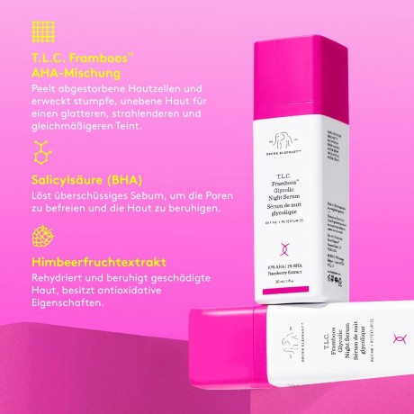 Drunk Elephant T.L.C. Framboos™ Glycolic Night Serum  Т.Л.К. Framboos™ Ночная гликолевая сыворотка