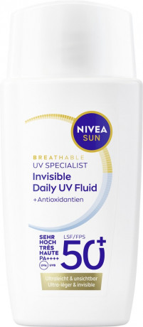 NIVEA SUN UV Schutz Gesicht Experte Invisible Daily UV-Fluid LSF 50+, 40 ml, Нивеа Солнцезащитный UV-флюид для лица, SPF 50+, невидимый, ежедневный, 40 мл