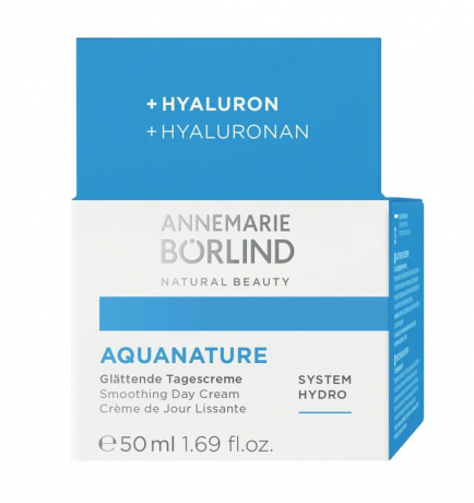 ANNEMARIE BORLIND AQUANATURE Glattende Tagescreme 50 ml, ANNEMARIE BORLIND Дневной крем для лица разглаживающий для сухой кожи (Германия), веган, с гиалуронатом натрия и экстрактами алоэ и папируса, 50 мл