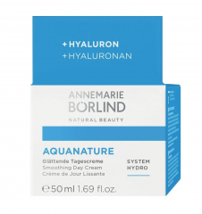 ANNEMARIE BORLIND AQUANATURE Glattende Tagescreme 50 ml, ANNEMARIE BORLIND Дневной крем для лица разглаживающий для сухой кожи (Германия), веган, с гиалуронатом натрия и экстрактами алоэ и папируса, 50 мл