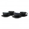 Bitz Bitz Gastro black / dark Tasse 0,22 L mit Untertasse 10 cm Set 4-tlg. Чашка Bitz Gastro черная/темная 0,22 л с блюдцем 10 см, набор из 4 шт.