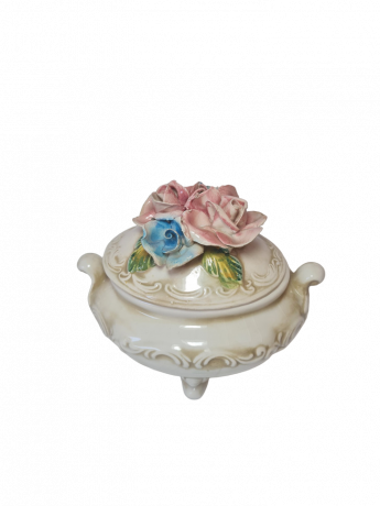 Capodimonte Винтажная шкатулка "Розы", ручная роспись, 21см x 16см, Италия, 1960-70гг.