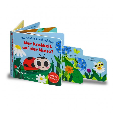 Sauerlander Verlag Mein Schieb  Guck-mal-Buch: Wer krabbelt auf der Wiese? Моя скользящая книжечка: Кто ползает по лугу?