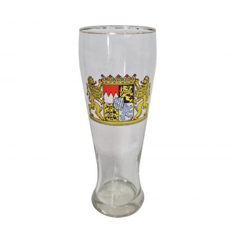 Немецкий бокал для пива винтажный VEBA с гербом, стекло, 0.5 л, 22 см, Германия, 1980-90гг.