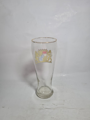 Немецкий бокал для пива винтажный VEBA с гербом, стекло, 0.5 л, 22 см, Германия, 1980-90гг.