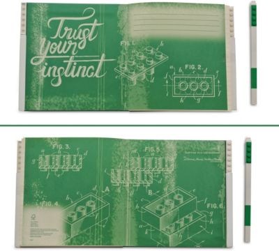 LEGO Notizheft LEGO, verschliessbar, inkl. Gelstift, grun Блокнот LEGO, запираемый, с гелевой ручкой, зеленый