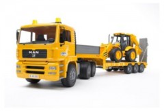 Bruder BRUDER 02776 MAN Tieflader mit Radlader JXB 85cm 1:16 BRUDER 02776 MAN Низкорамная платформа с колесным погрузчиком JXB 85 см Масштаб 1:16