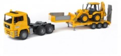 Bruder BRUDER 02776 MAN Tieflader mit Radlader JXB 85cm 1:16 BRUDER 02776 MAN Низкорамная платформа с колесным погрузчиком JXB 85 см Масштаб 1:16