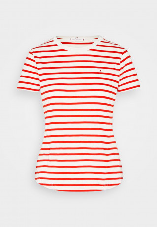 Tommy Hilfiger 1985 C NK SS Basic T-shirt white/fireworks 1985 C NK SS — базовая футболка белый/фейерверк