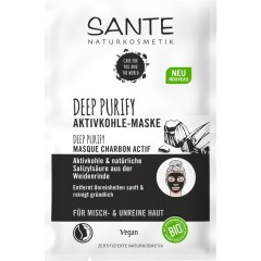 Sante Deep Purify Maske Aktivkohle &amp; naturliche Salizylsaure aus der Weidenrinde  Маска Deep Purify Активированный уголь и натуральная салициловая кислота из коры ивы